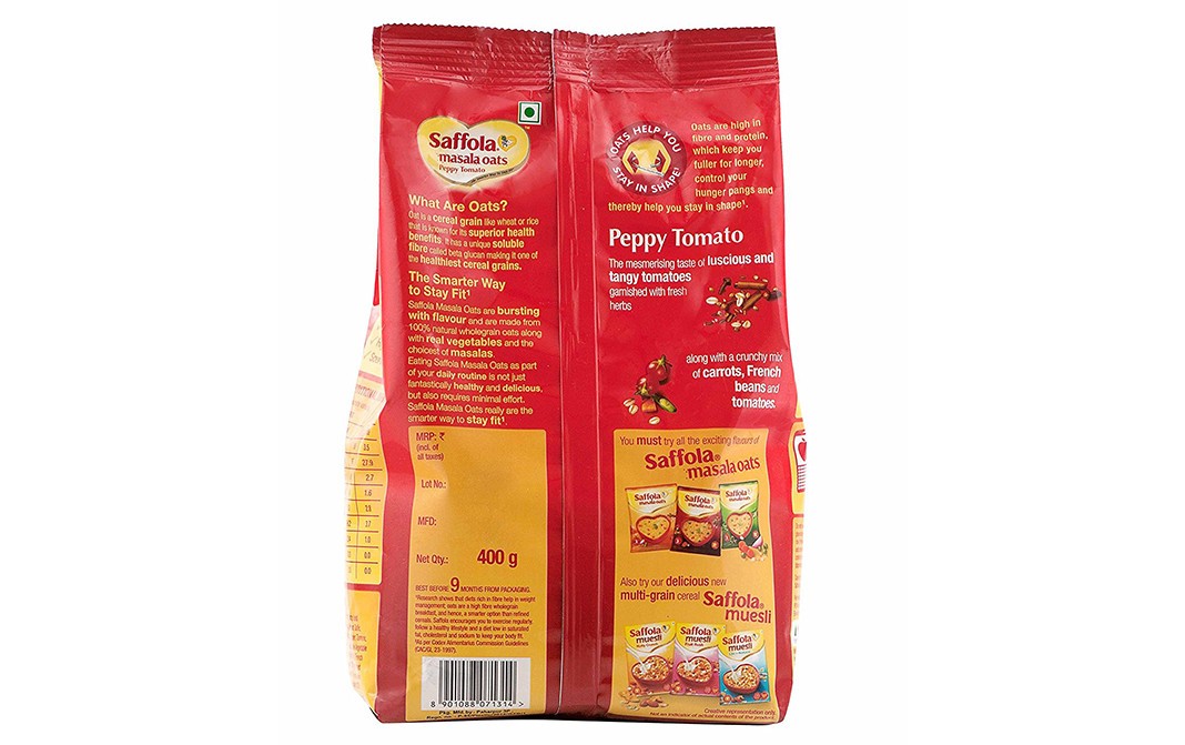 Saffola Masala Oats Peppy Tomato   Pack  400 grams